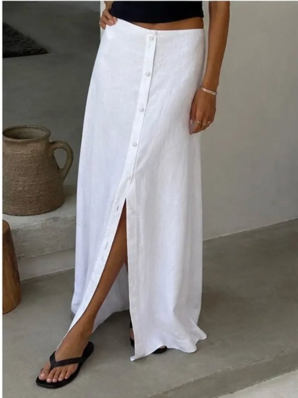 Reformation Andi Linen Maxi Skirt - White Causal French Classic Quiet Lux - Picture 2 of 7